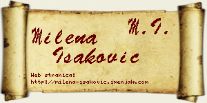 Milena Isaković vizit kartica